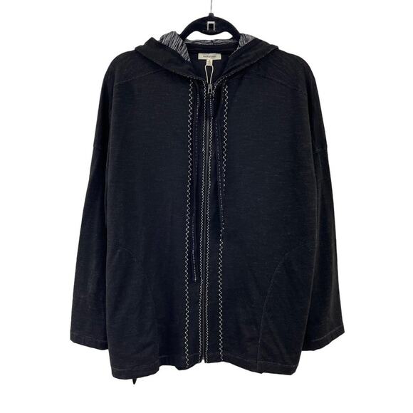 NWT Max Studio Black White Stitched Athletic Hoodie Small - Picture 1 of 5